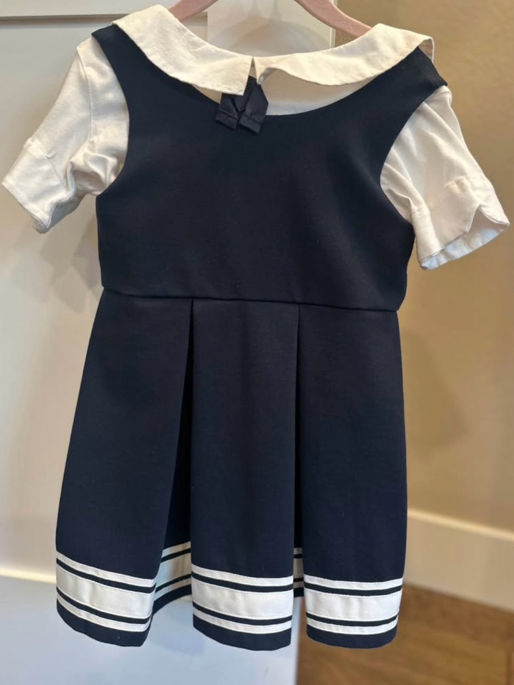 Ralph Lauren Navy and White Sailor-Style Girls Formal Dress